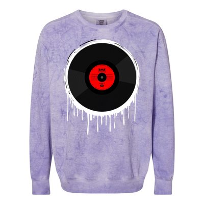 Dripping Vinyl Record Colorblast Crewneck Sweatshirt