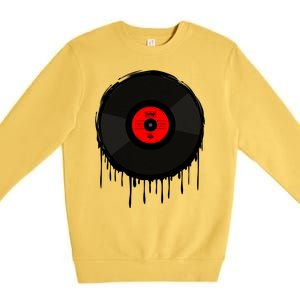 Dripping Vinyl Record Premium Crewneck Sweatshirt