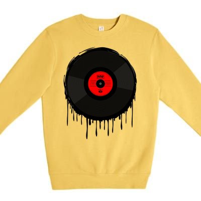 Dripping Vinyl Record Premium Crewneck Sweatshirt