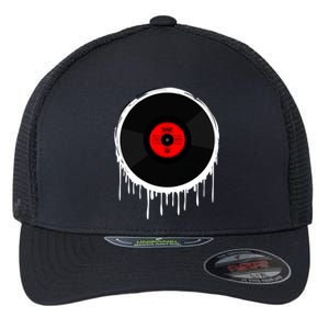 Dripping Vinyl Record Flexfit Unipanel Trucker Cap