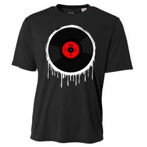 Dripping Vinyl Record Cooling Performance Crew T-Shirt