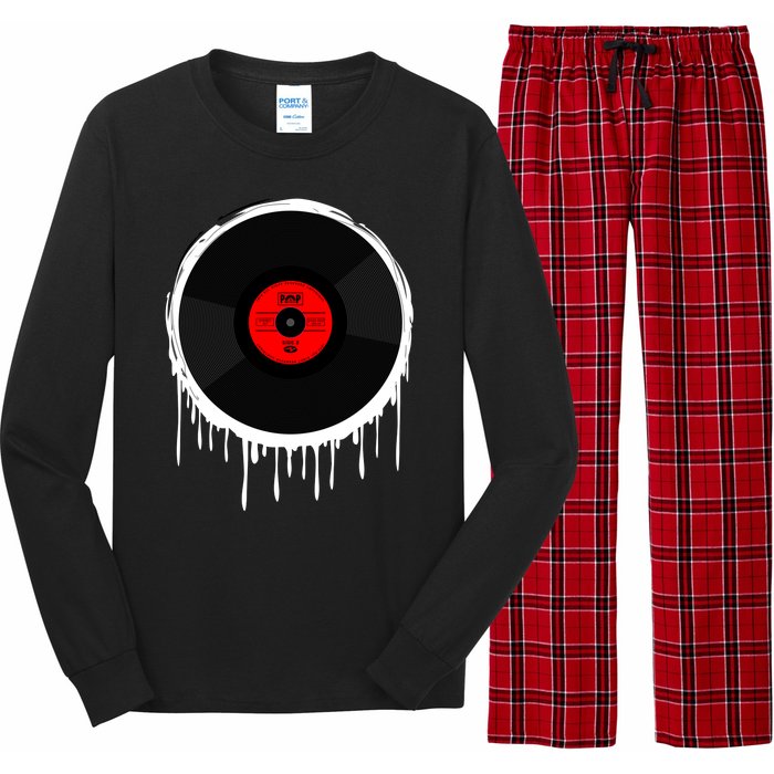 Dripping Vinyl Record Long Sleeve Pajama Set