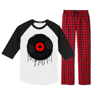 Dripping Vinyl Record Raglan Sleeve Pajama Set