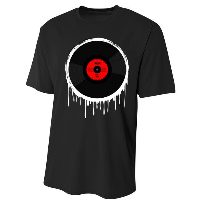 Dripping Vinyl Record Performance Sprint T-Shirt