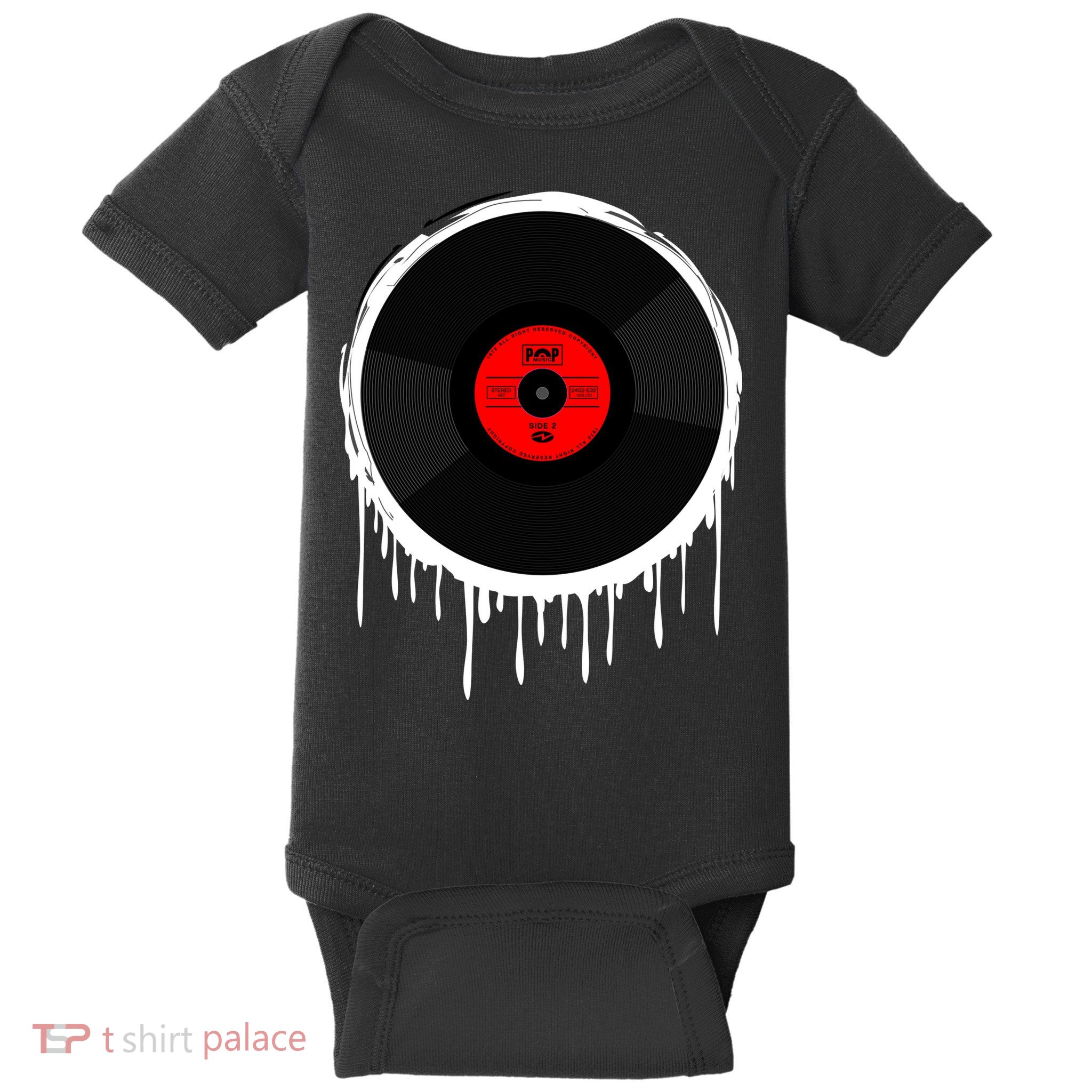 Dripping Vinyl Record Baby Bodysuit