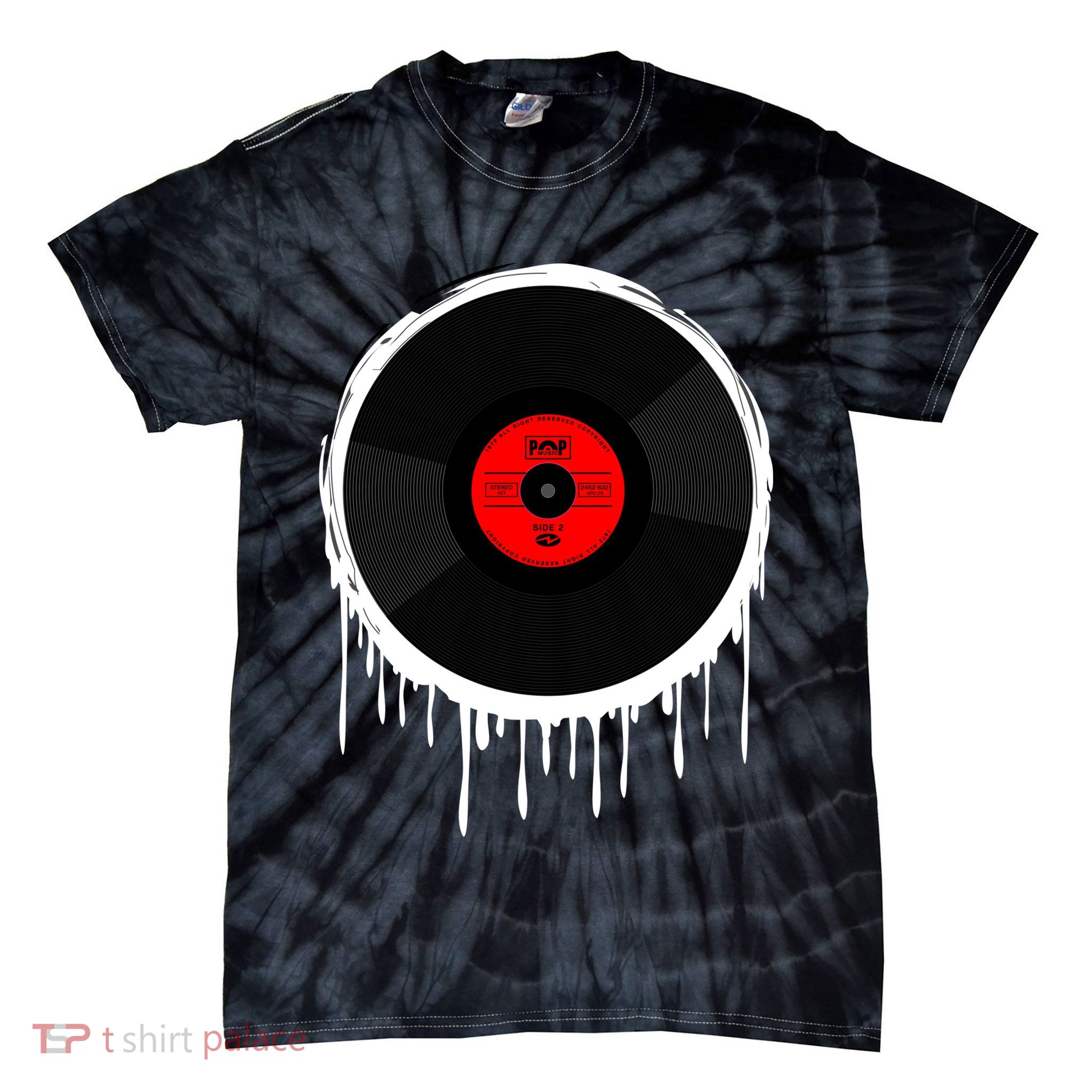 Dripping Vinyl Record Tie-Dye T-Shirt