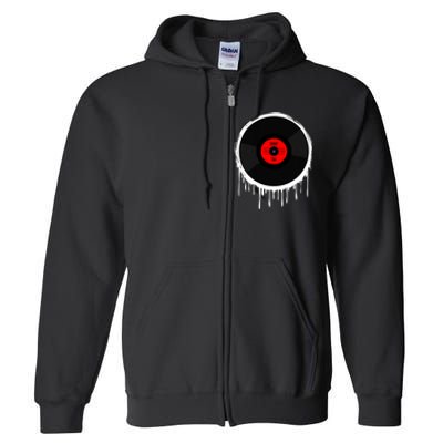 Dripping Vinyl Record Full Zip Hoodie