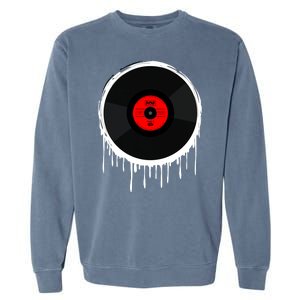 Dripping Vinyl Record Garment-Dyed Sweatshirt