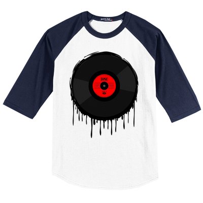 Dripping Vinyl Record Baseball Sleeve Shirt