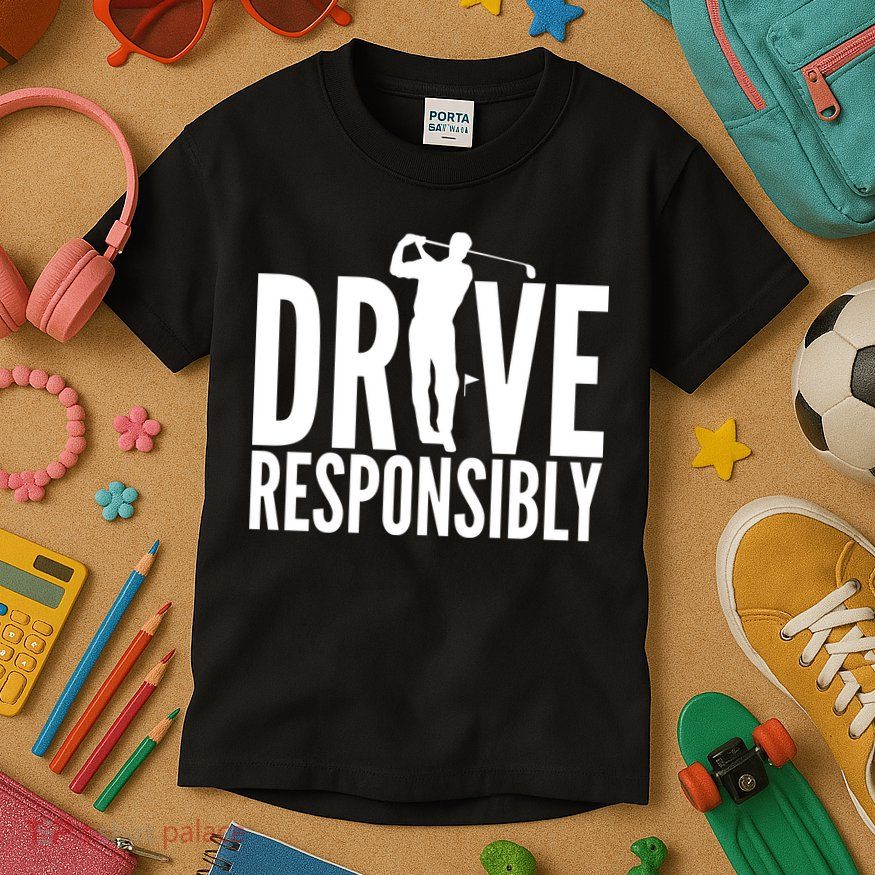 Drive Responsibly Golf Driver Kids T-Shirt