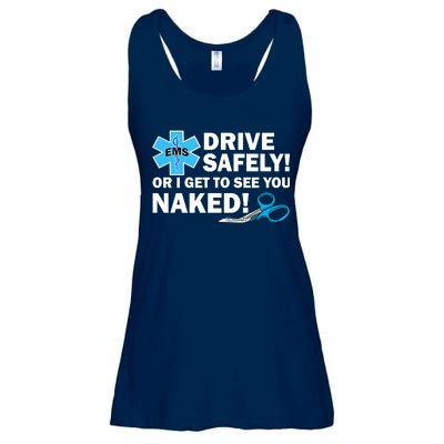 Drive Safely Or I Get To See You Naked EMS Ladies Essential Flowy Tank