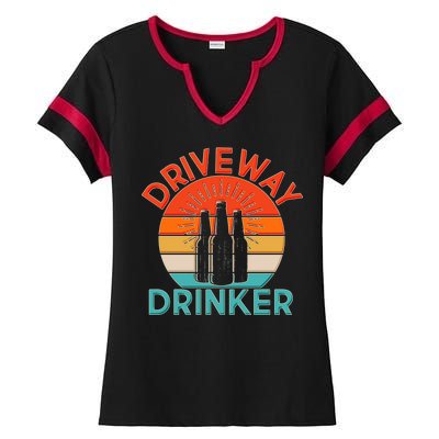 Driveway Drinker Retro Ladies Halftime Notch Neck Tee