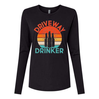 Driveway Drinker Retro Womens Cotton Relaxed Long Sleeve T-Shirt