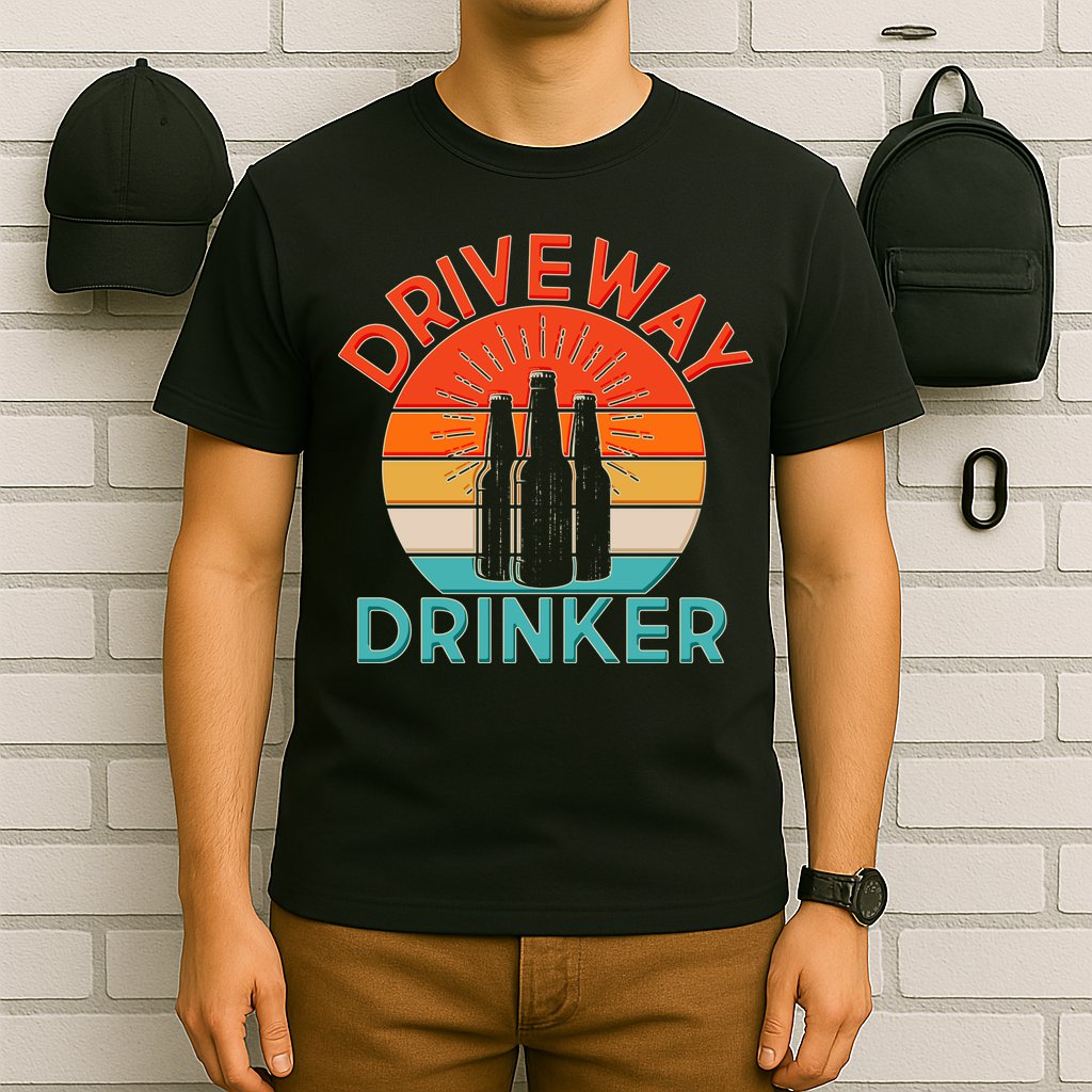 Driveway Drinker Retro T-Shirt