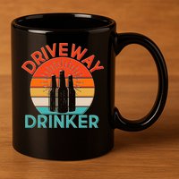 Driveway Drinker Retro 11oz C Handle Ceramic Mug