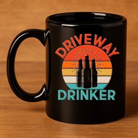 Driveway Drinker Retro 11oz C Handle Ceramic Mug