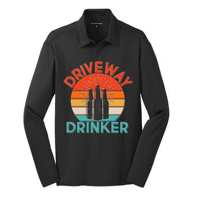 Driveway Drinker Retro Silk Touch Performance Long Sleeve Polo