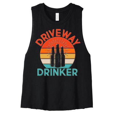 Driveway Drinker Retro Women's Racerback Cropped Tank