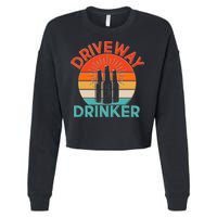 Driveway Drinker Retro Cropped Pullover Crew