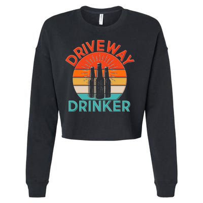 Driveway Drinker Retro Cropped Pullover Crew