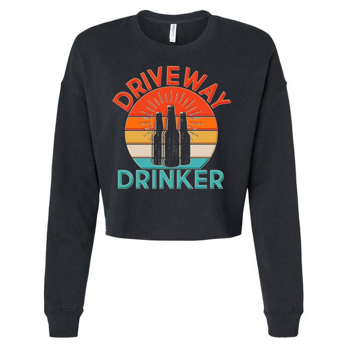 Driveway Drinker Retro Cropped Pullover Crew