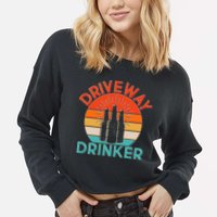 Driveway Drinker Retro Cropped Pullover Crew