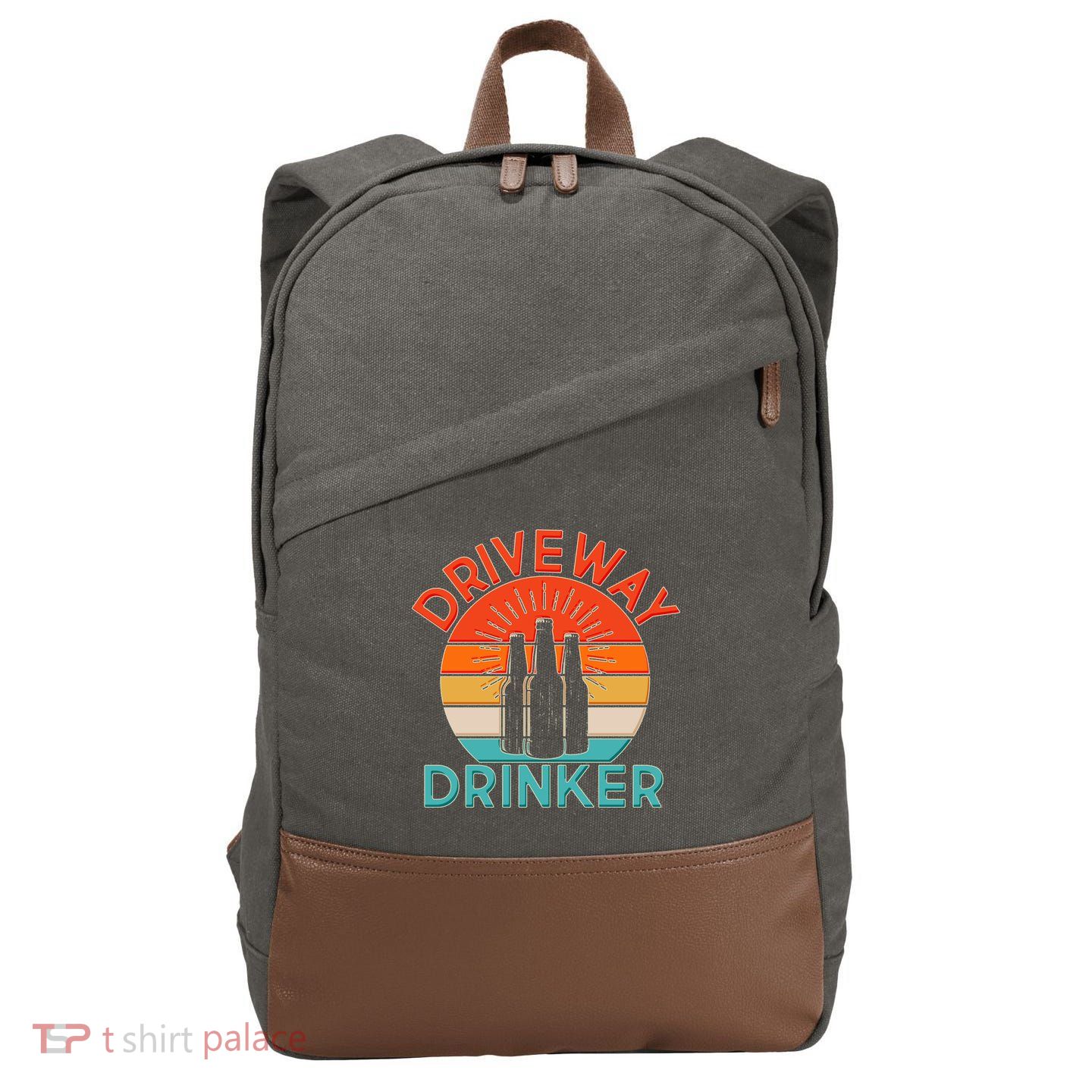 Driveway Drinker Retro Cotton Canvas Backpack