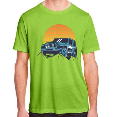 Driving In Sunset Retro Adult ChromaSoft Performance T-Shirt