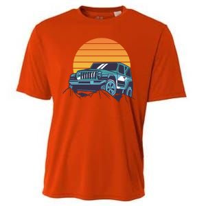 Driving In Sunset Retro Cooling Performance Crew T-Shirt