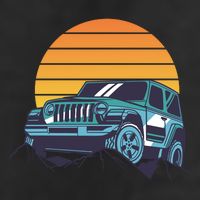 Driving In Sunset Retro 7 Panel Mesh Trucker Snapback Hat