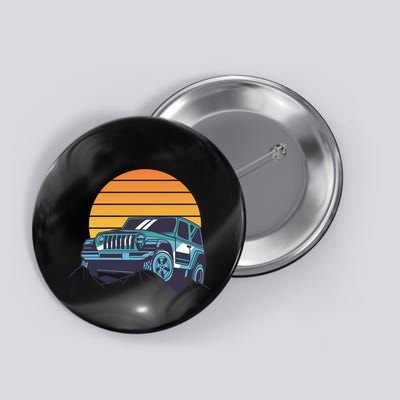 Driving In Sunset Retro Button