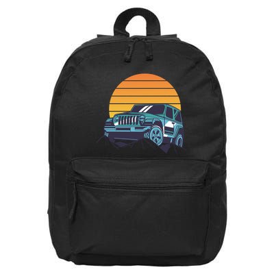 Driving In Sunset Retro 16 in Basic Backpack