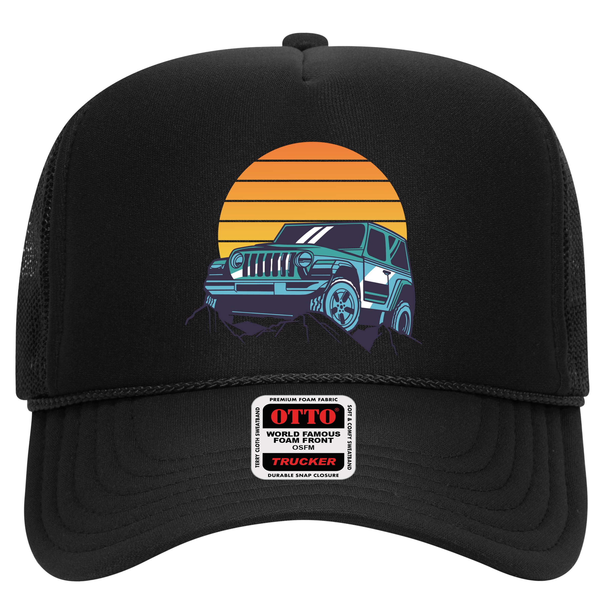Driving In Sunset Retro Trucker Hat