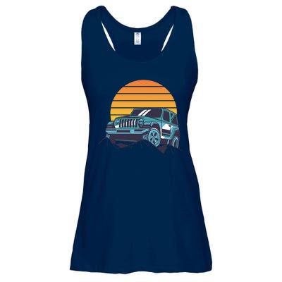 Driving In Sunset Retro Ladies Essential Flowy Tank