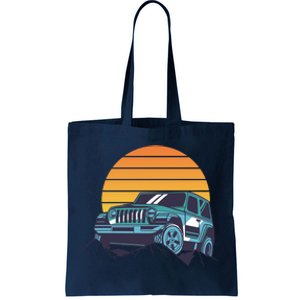 Driving In Sunset Retro Tote Bag