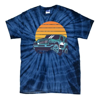 Driving In Sunset Retro Tie-Dye T-Shirt