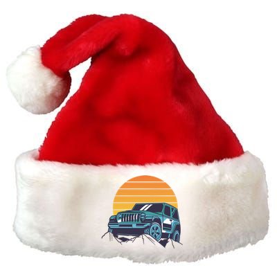 Driving In Sunset Retro Premium Christmas Santa Hat