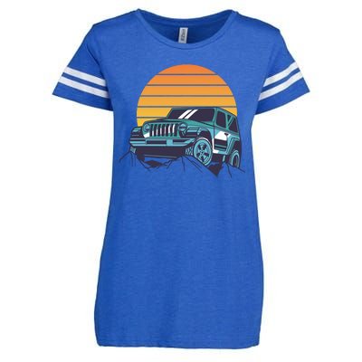 Driving In Sunset Retro Enza Ladies Jersey Football T-Shirt