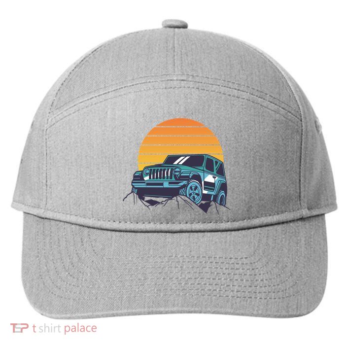 Driving In Sunset Retro 7-Panel Snapback Hat