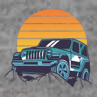 Driving In Sunset Retro 7-Panel Snapback Hat
