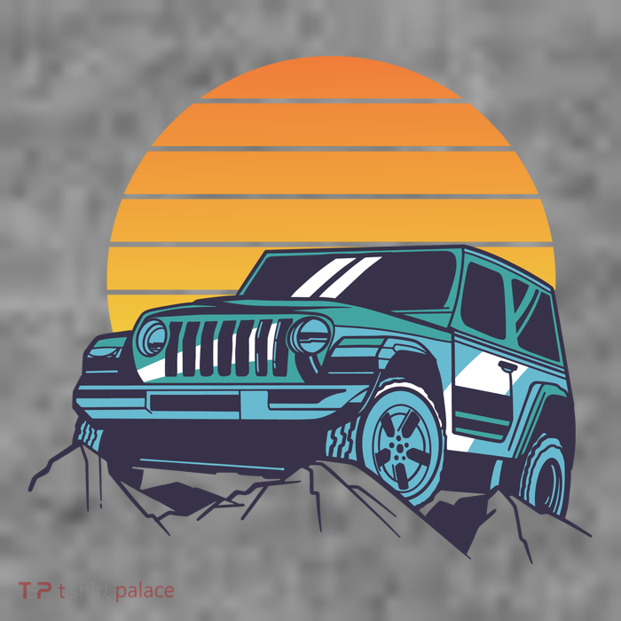 Driving In Sunset Retro 7-Panel Snapback Hat