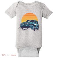 Driving In Sunset Retro Baby Bodysuit