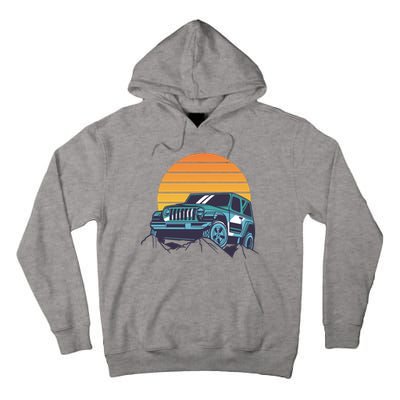 Driving In Sunset Retro Tall Hoodie