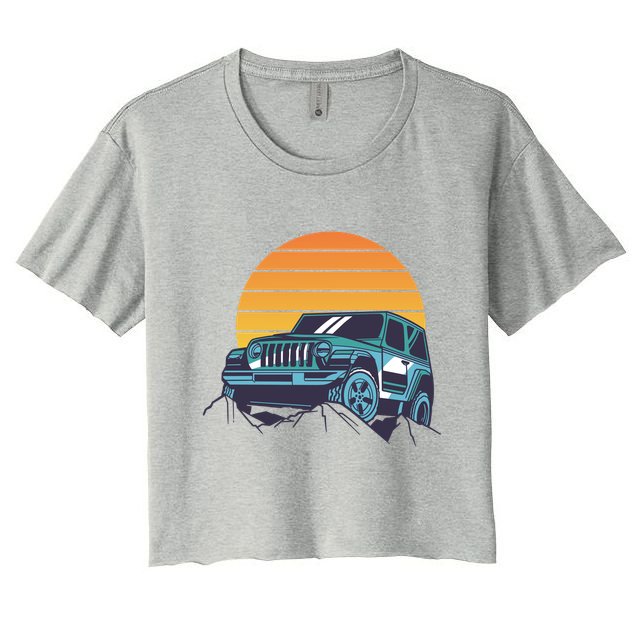 Driving In Sunset Retro Crop Top