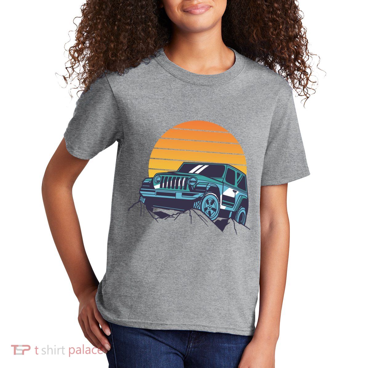 Driving In Sunset Retro Kids T-Shirt