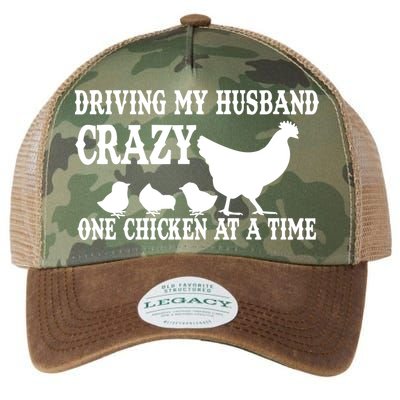 Driving My Husband Crazy One Chicken At A Time Legacy Tie Dye Trucker Hat