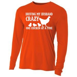 Driving My Husband Crazy One Chicken At A Time Cooling Performance Long Sleeve Crew