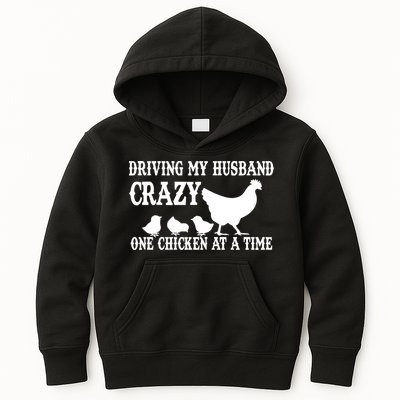 Driving My Husband Crazy One Chicken At A Time Kids Hoodie