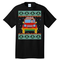 Driving Snowman Truck Ugly Christmas Sweater Tall T-Shirt