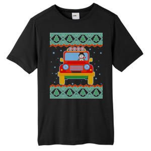 Driving Snowman Truck Ugly Christmas Sweater Tall Fusion ChromaSoft Performance T-Shirt